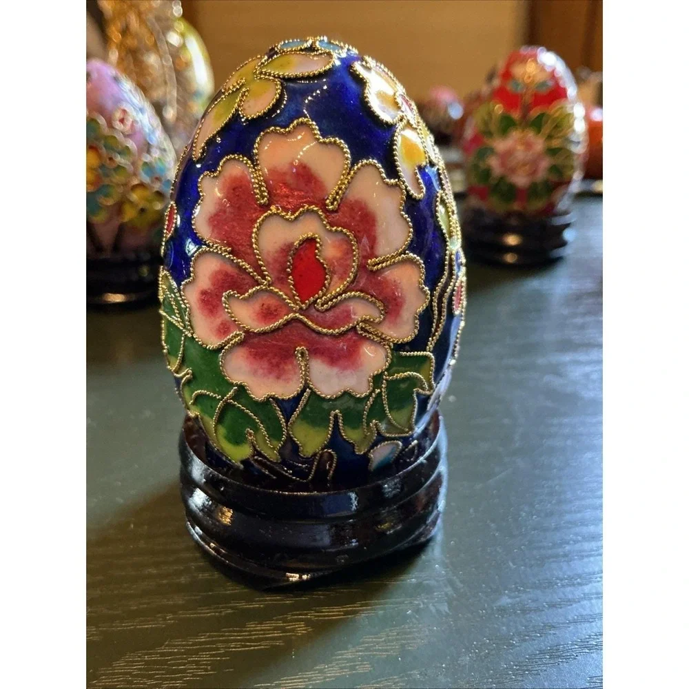 Vintage Group Of 5 Multicolor Cloisonné 2.5